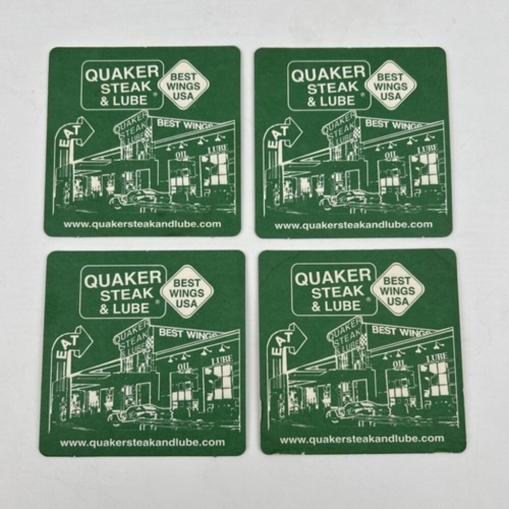 Cardboard Coasters Lot of 3 Quaker Steak & Lube Green Advertising